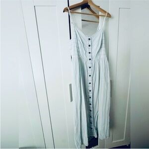 Modcloth Maxi Midi Dress with Pastel Stripes Button Down Womens Large